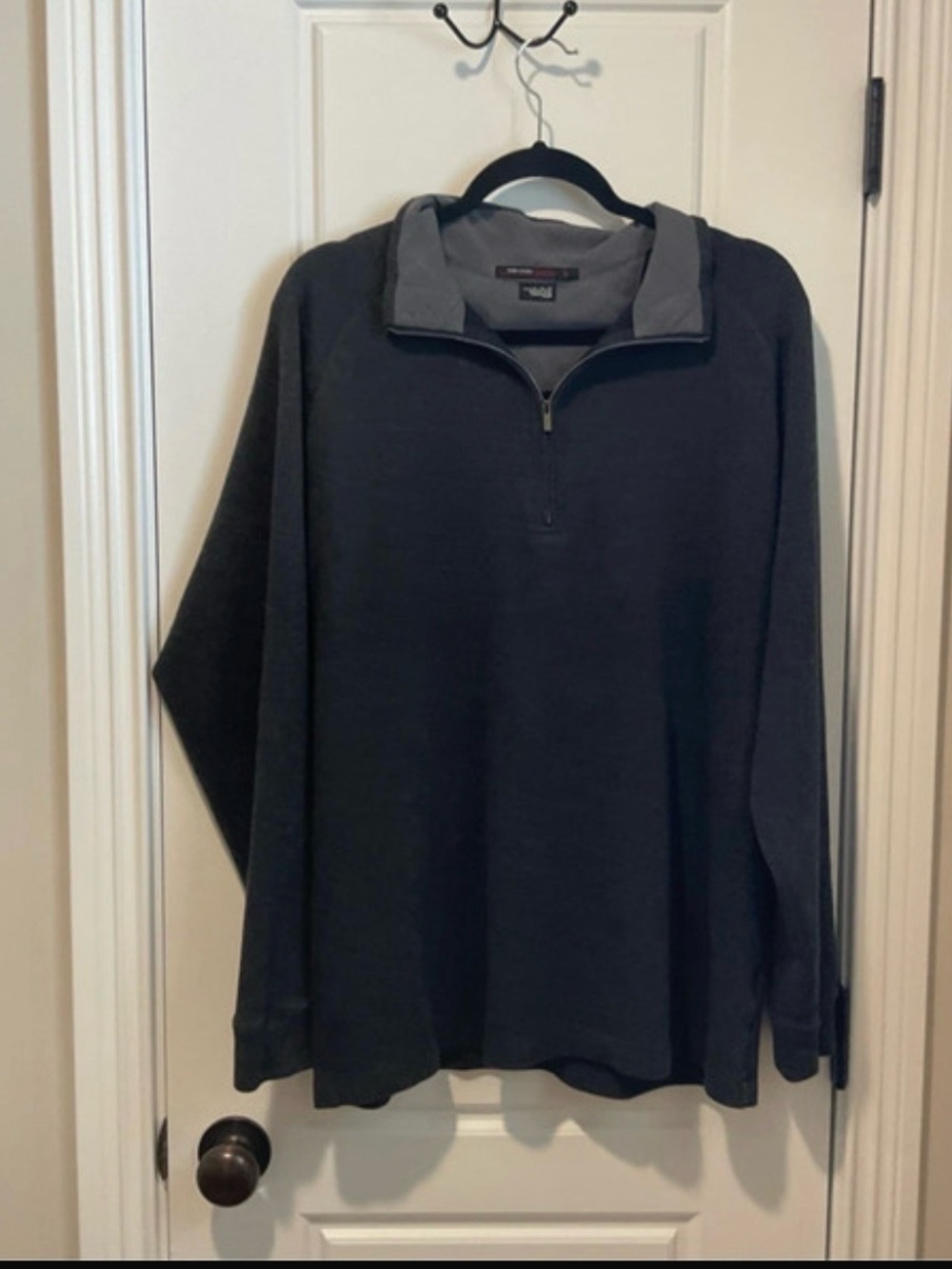 Tiger Woods Collection Quarter-Zip Pullover Sweater - Dark Gray - Large